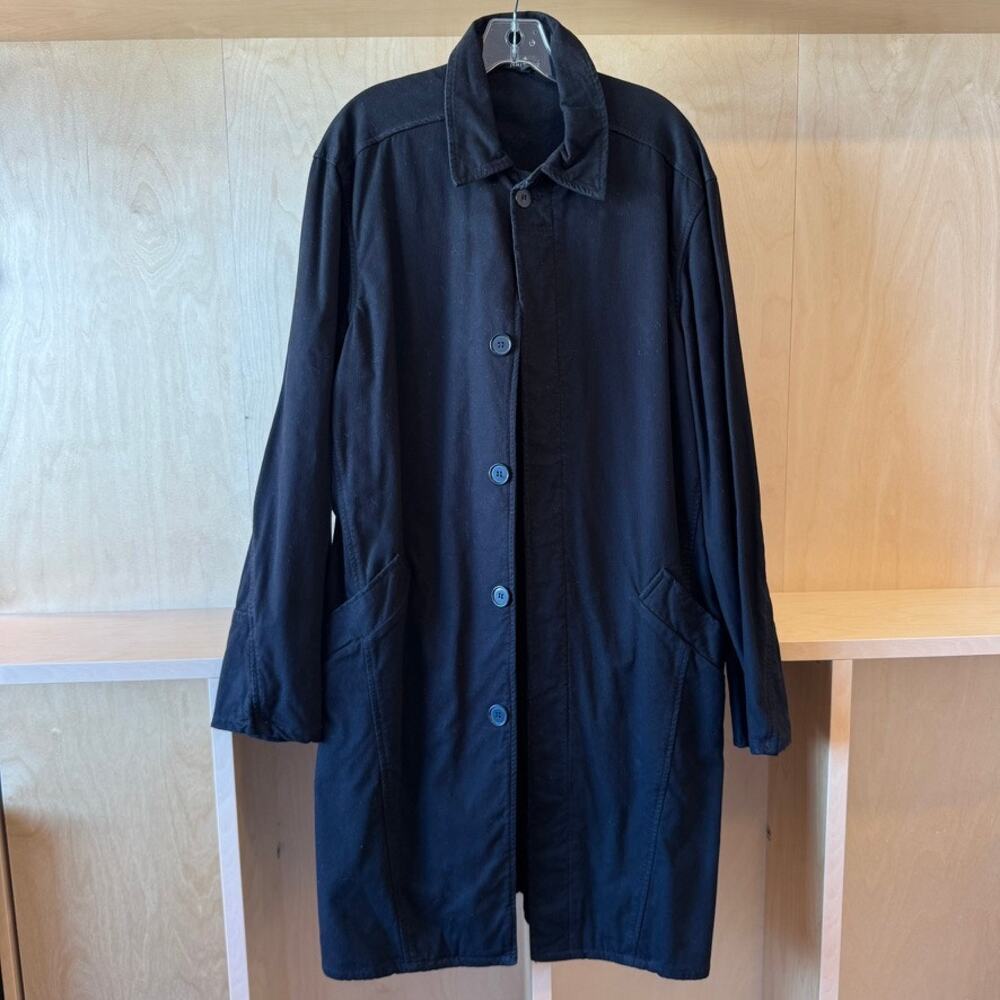 James Perse 100% Cotton Corduroy Jacket Coat Black Button Front Sz 2 Minimalist